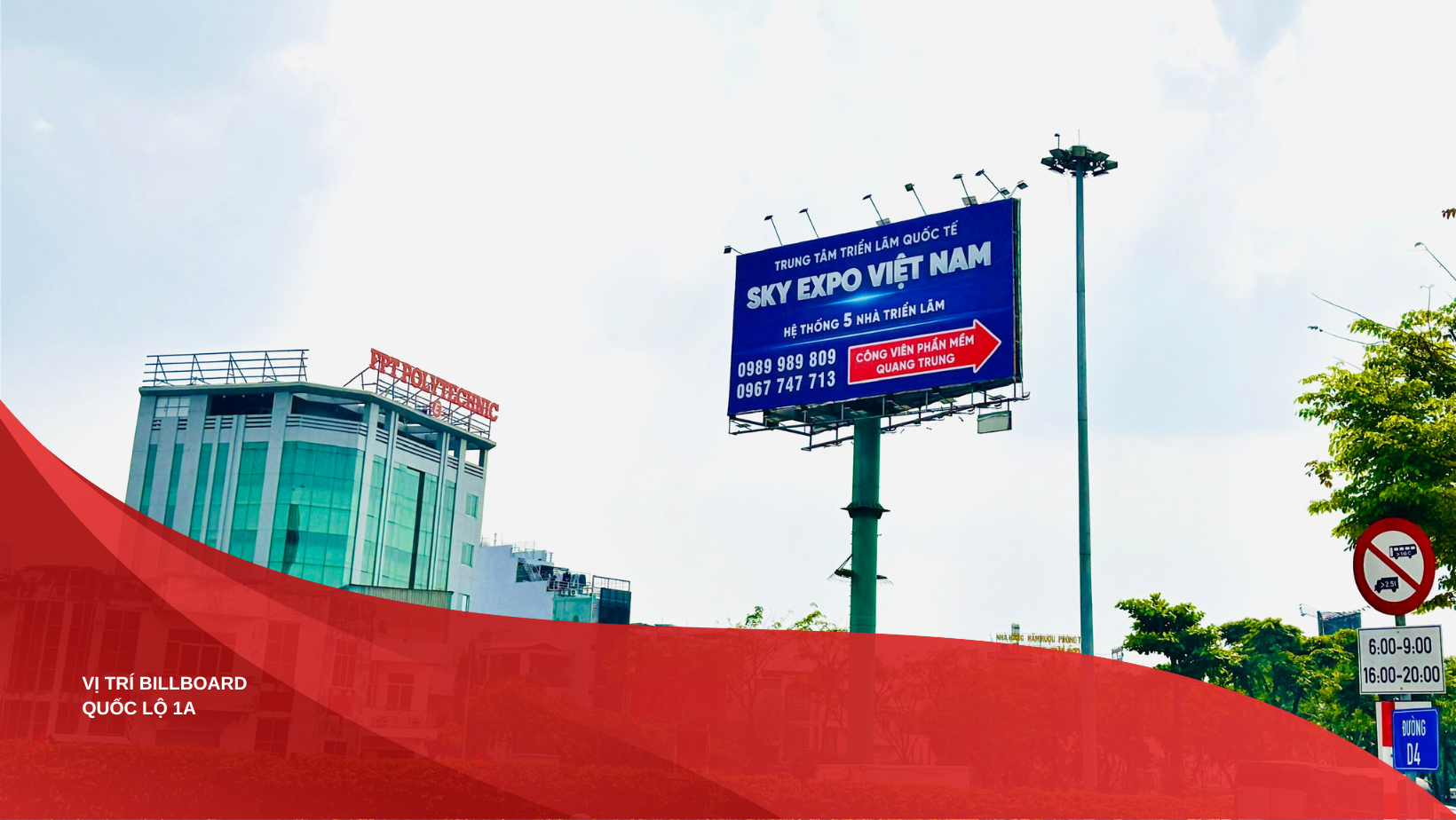 Billboard trên trục Quốc lộ 1A - đoạn đi qua công viên phần mềm Quang Trung.