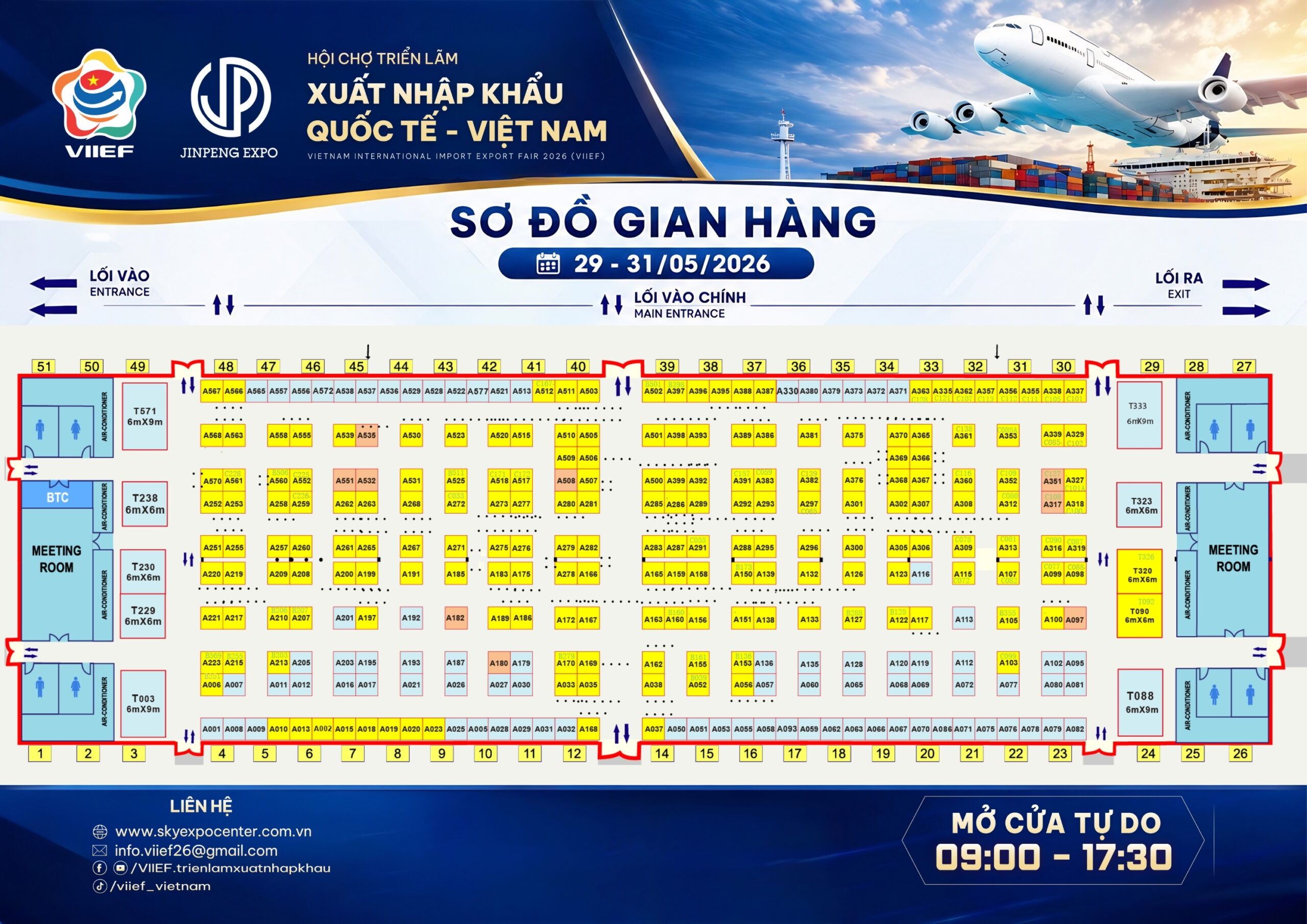 Sơ đồ gian hàng triển lãm VIIEF 2026